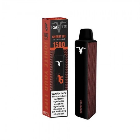 Vape Pod Descartable Ignite V15 Cherry Ice 5.1 ml hasta 1.500 Puffs con 5% de Nicotina