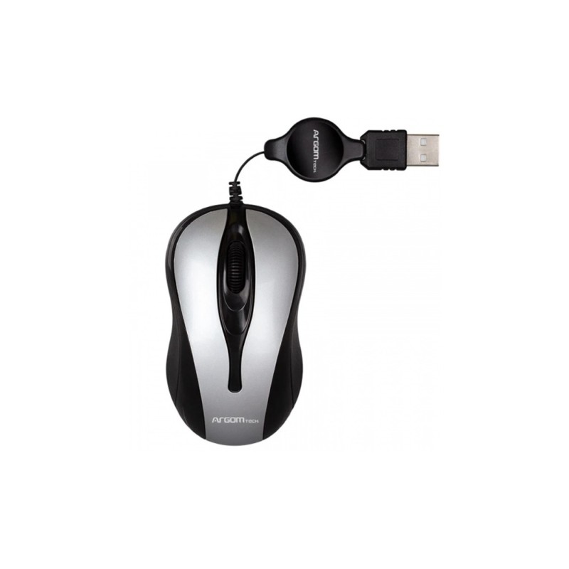 Mouse Argom ARG-MS-0008BK Retractil - Negro