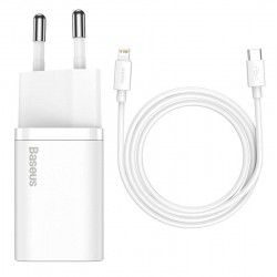 Cargador Baseus USB-C con Cable USB-C TZCCSUP-B02 20 W - White 1 metro