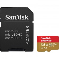 Memoria Micro SD SanDisk Extreme 180-90 MB/S U3 128GB Con Adaptador (SDSQXAA-128G-GN6AA)