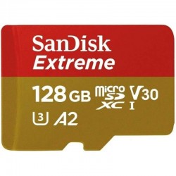 Memoria Micro SD SanDisk Extreme 180-90 MB/S U3 128GB Con Adaptador (SDSQXAA-128G-GN6AA)