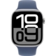Apple Watch S10 caja de aluminio en plata y correa banda deportivo en color denim 46 mm