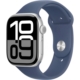 Apple Watch S10 caja de aluminio en plata y correa banda deportivo en color denim 46 mm
